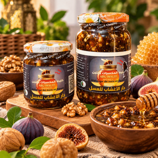 🍯🔥 خلطة الطاقة الذهبية 💪✨ بالمكسرات الفاخرة، العسل الحر والتين الطبيعي 😍🌰